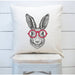 Bunny With Red Glasses Pillow Cover