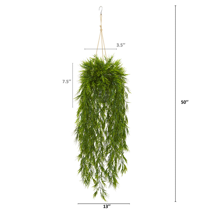 50” MINI BAMBOO ARTIFICIAL PLANT IN HANGING METAL BUCKET - HYGGE CAVE