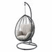 HYGGE CAVE | BEIGE AND BLACK HANGING POD WICKER PATIO SWING CHAIR