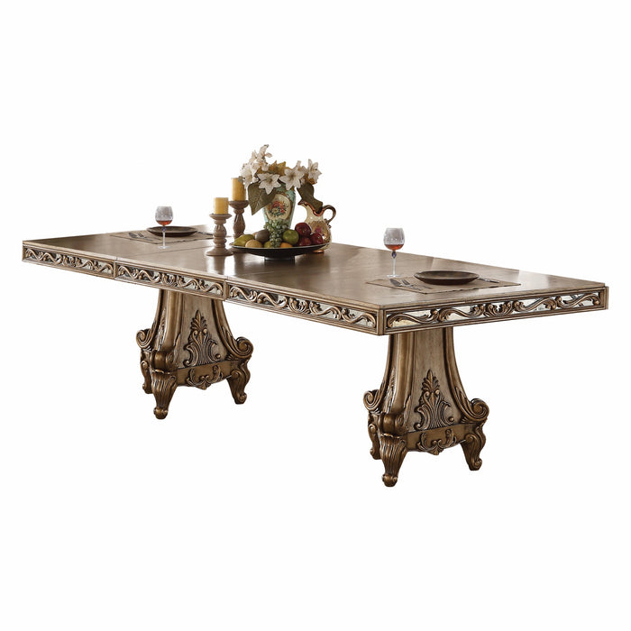 HYGGE CAVE | ANTIQUE GOLD DINING TABLE 