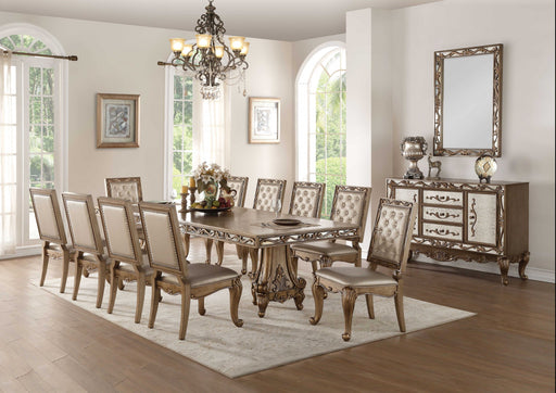 HYGGE CAVE | ANTIQUE GOLD DINING TABLE 