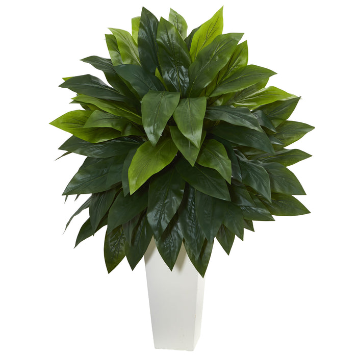 HYGGE CAVE | CORDYLINE ARTIFICIAL PLANT IN WHITE TOWER PLANTER