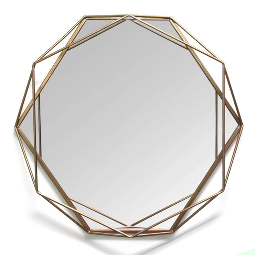 HYGGE CAVE | GOLD METAL OCTAGON FRAMED WALL MIRROR