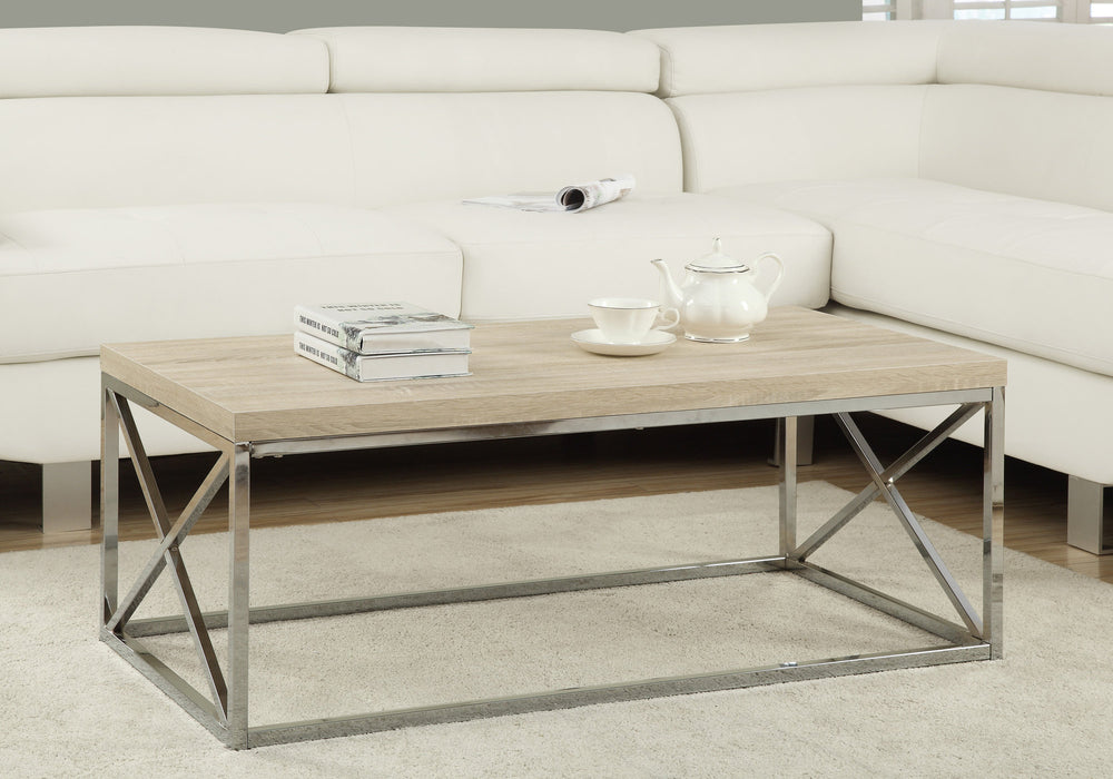HYGGE CAVE | LIGHT NATURAL AND CHROME COFFEE TABLE