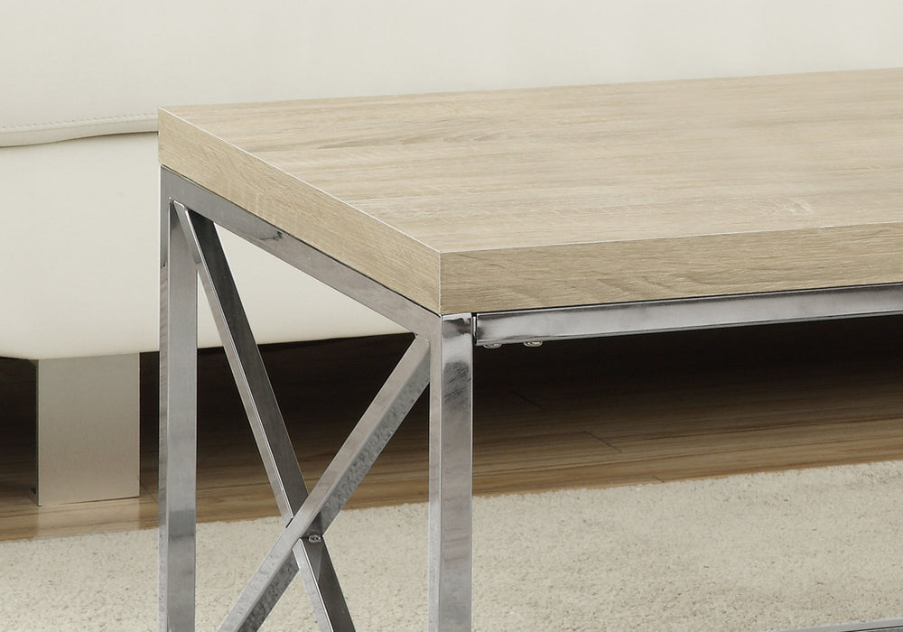 HYGGE CAVE | LIGHT NATURAL AND CHROME COFFEE TABLE