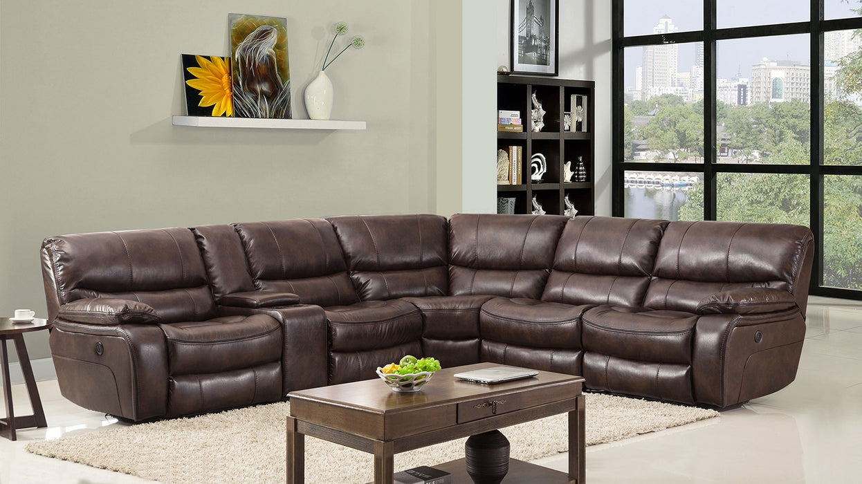 HYGGE CAVE | DARK BROWN LEATHER SECTIONAL WITH POWER RECLINERS