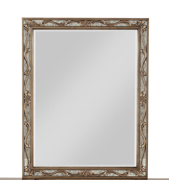 HYGGE CAVE | ANTIQUE GOLD WOOD VANITY MIRROR