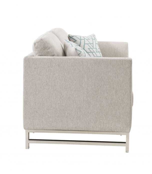 HYGGE CAVE | BEIGE LINEN LOVESEAT WITH 2 PILLOWS 