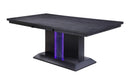 HYGGE CAVE | BLACK WOOD LED GLASS DINING TABLE 