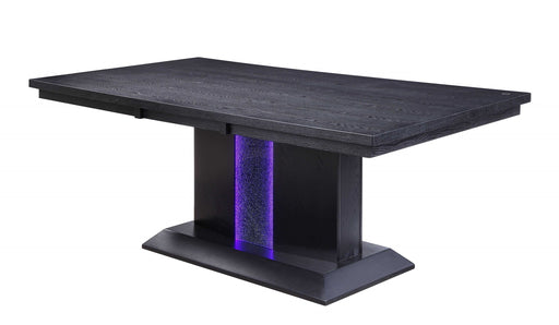 HYGGE CAVE | BLACK WOOD LED GLASS DINING TABLE 