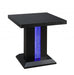 HYGGE CAVE | BLACK LED WOOD GLASS END TABLE