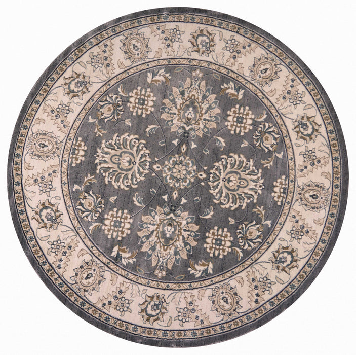 HYGGE CAVE | GREY FLORAL AREA RUG
