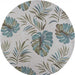 HYGGE CAVE | ROUND TROPICAL LEAVES AREA RUG
