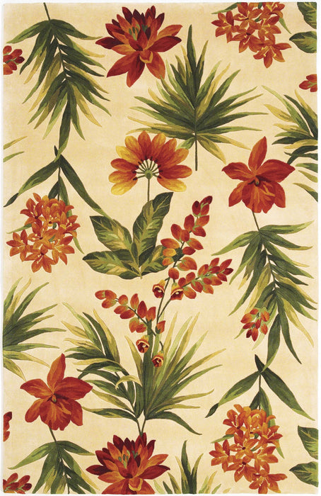 HYGGE CAVE | IVORY TROPICAL FLOWERS AREA RUG