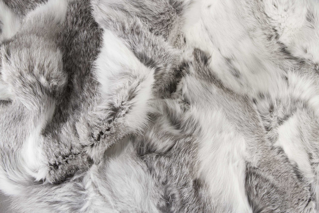 HYGGE CAVE | 100% NATURAL RABBIT FUR GREY THROW BLANKET