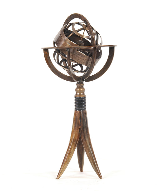 HYGGE CAVE | BRASS ARMILLARY ON HORN STAND