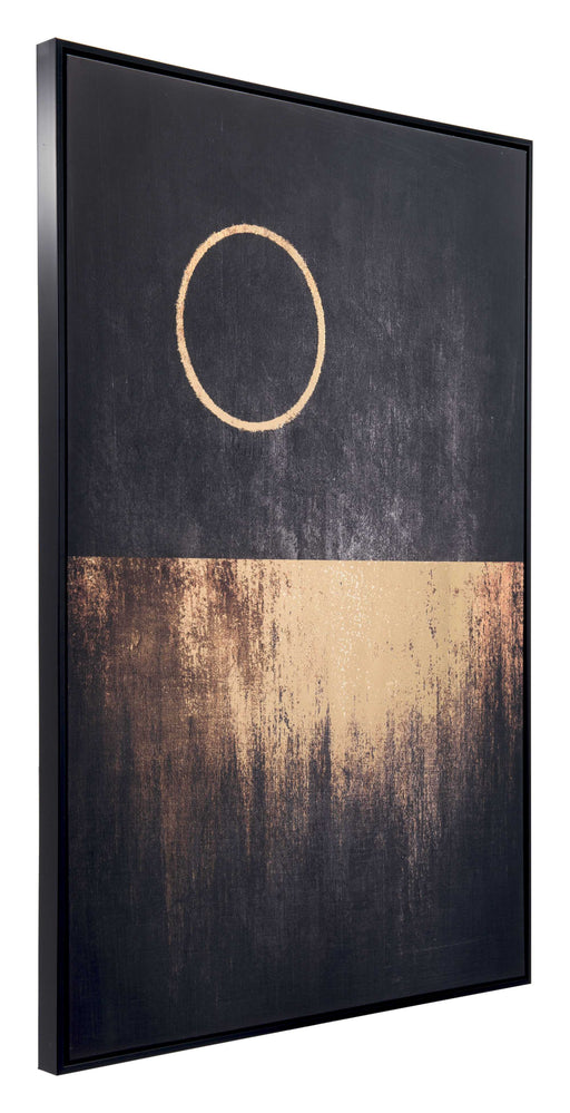 HYGGE CAVE | MODERN BLACK AND GOLD MOON CANVAS