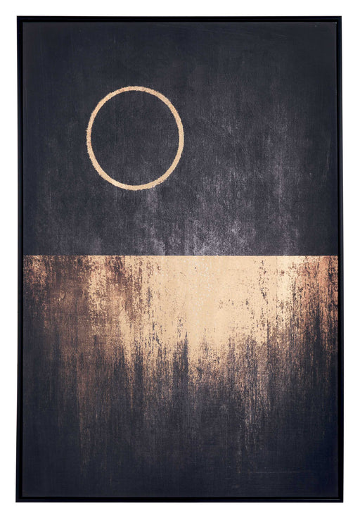 HYGGE CAVE | MODERN BLACK AND GOLD MOON CANVAS