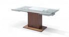 HYGGE CAVE | CONTEMPORARY GLASS EXTENDABLE PEDESTAL DINING TABLE