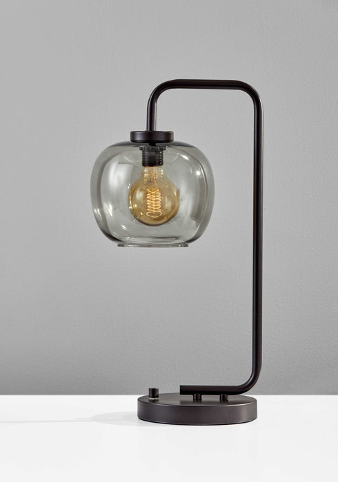 HYGGE CAVE | SMOKED GLASS GLOBE SHADE WITH VINTAGE EDISON BULB