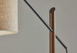 HYGGE CAVE | WOOD FLOOR LAMP WITH ADJUSTABLE BLACK METAL ARM