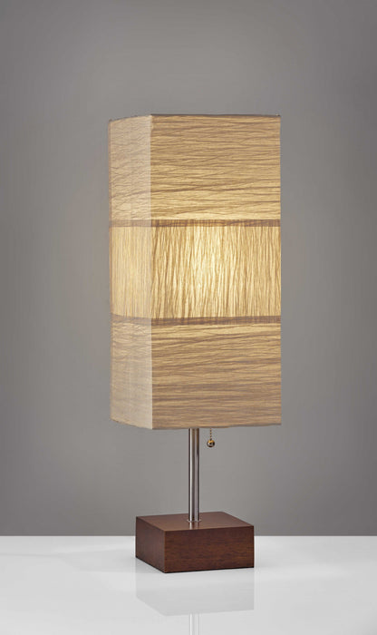 HYGGE CAVE | PAPER SHADE TABLE LAMP WITH WALNUT WOOD BASE