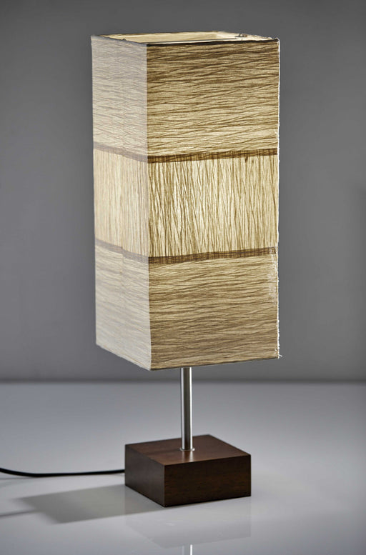 HYGGE CAVE | PAPER SHADE TABLE LAMP WITH WALNUT WOOD BASE