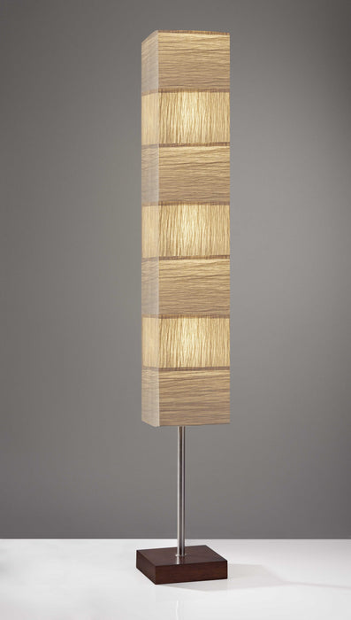 HYGGE CAVE | PAPER SHADE FLOOR LAMP WITH WALNUT WOOD BASE 