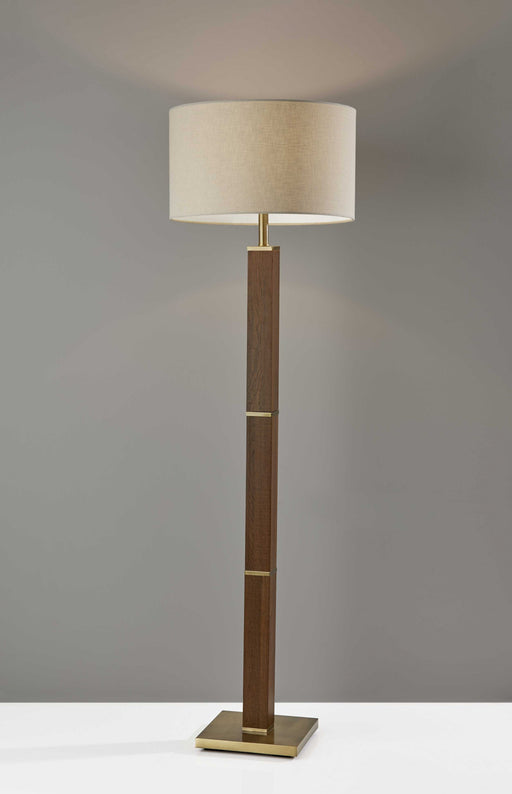 HYGGE CAVE | WALNUT WOOD FINISH PILLAR FLOOR LAMP