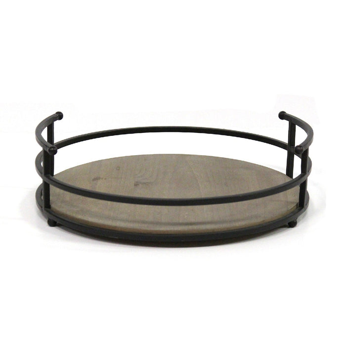 HYGGE CAVE | ROUND METAL FRAME & WOOD TRAY 