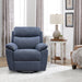 HYGGE CAVE | BLUE FABRIC GLIDER & SWIVEL POWER RECLINER 