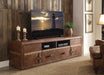 HYGGE CAVE | RETRO BROWN LEATHER TV STAND 