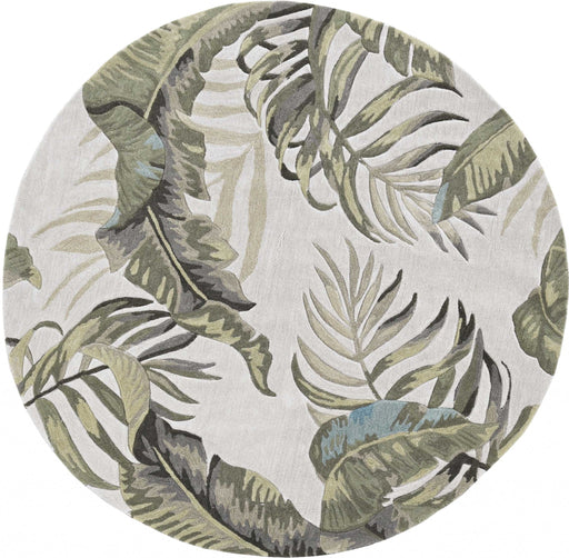 HYGGE CAVE | TROPICAL LEAVES ROUND AREA RUG