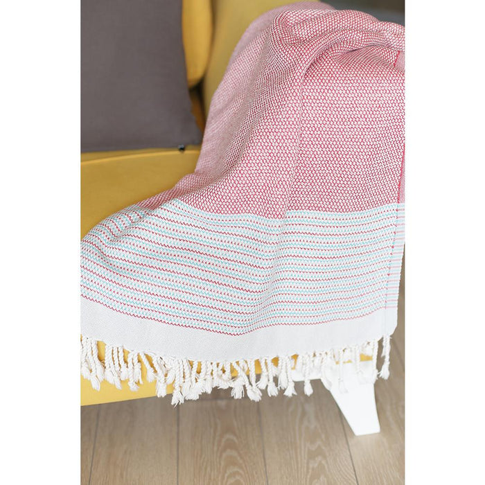 HYGGE CAVE | RED AND WHITE CHECKED TURKISH TOWEL OR THROW BLANKET