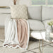 HYGGE CAVE | BLUSH PINK FLEECE AND SHERPA ACCENT THROW 