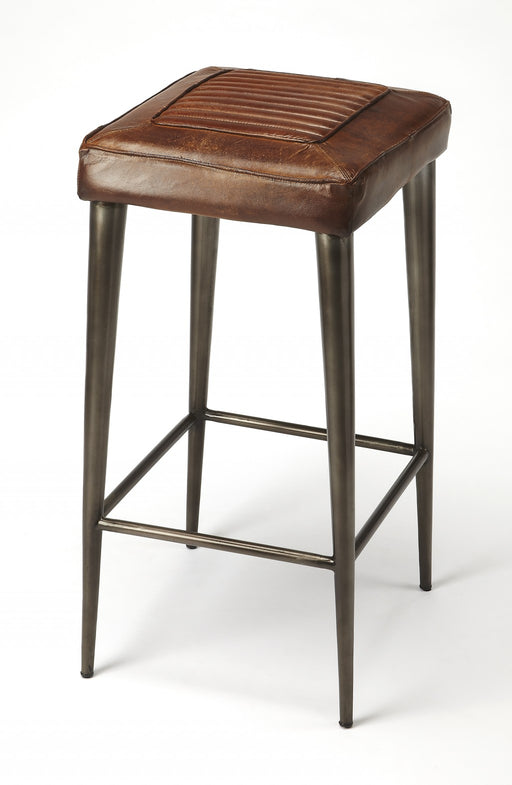 HYGGE CAVE | BROWN LEATHER BAR STOOL