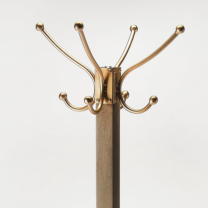 HYGGE CAVE | ANTIQUE GOLD COAT RACK TREE 