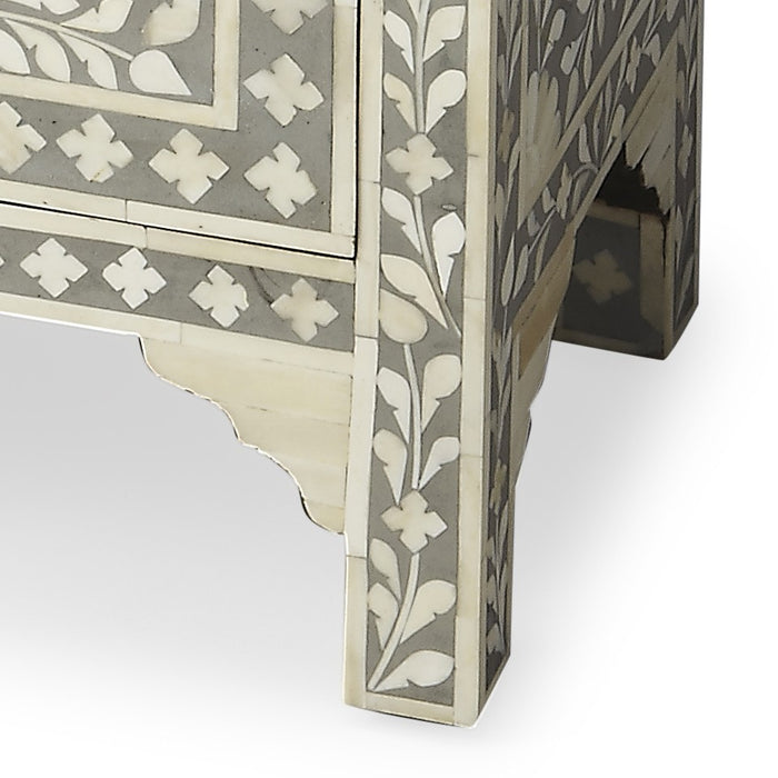 HYGGE CAVE | VIVIENNE GREY BONE INLAY ACCENT CHEST