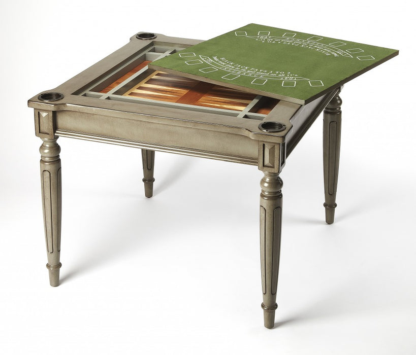 HYGGE CAVE | SILVER SATIN GAME TABLE