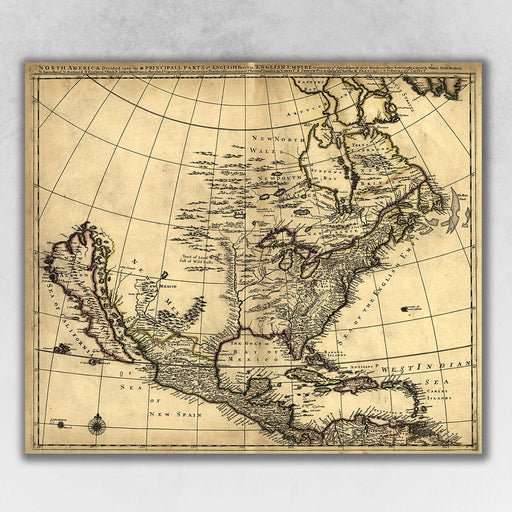 HYGGE CAVE | MAP OF NORTH AMERICA C1685