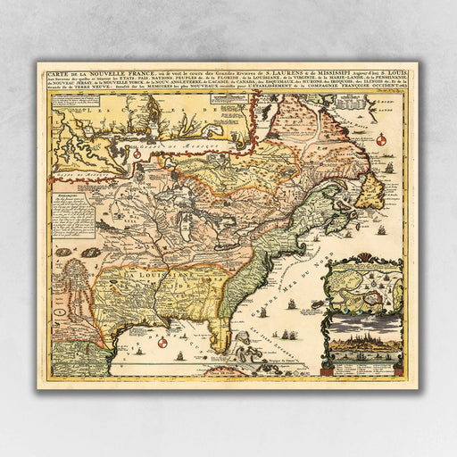 HYGGE CAVE | VINTAGE 1718 MAP OF NEW FRANCE