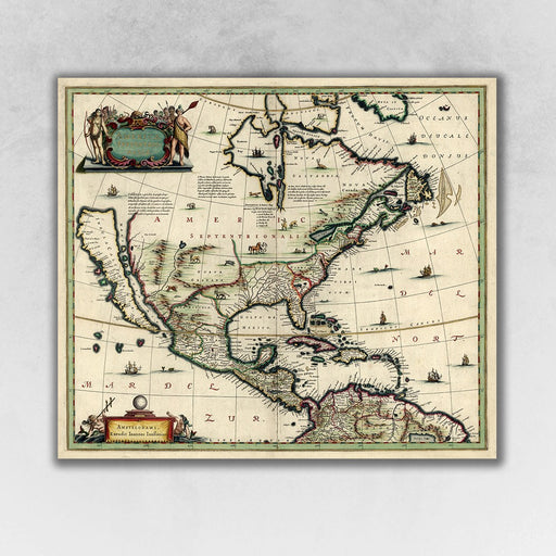 HYGGE CAVE | VINTAGE MAP OF EARLY NORTH AMERICA