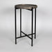 HYGGE CAVE | BLACK CAST IRON END TABLE WITH WOODEN TOP