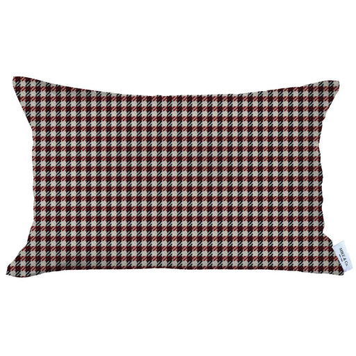 HYGGE CAVE | RED HOUNDSTOOTH LUMBAR THROW PILLOW