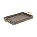 HYGGE CAVE | DARK BROWN WOODEN TRAY WITH ROPE HANDLES