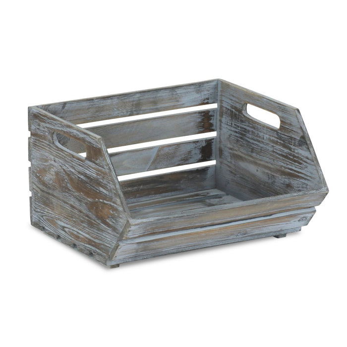 HYGGE CAVE | DISTRESSED GRAY WOODEN STORAGE BOX