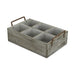 HYGGE CAVE | RUSTIC GRAYWASH SIX SLOT WOODEN CADDY