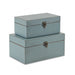 HYGGE CAVE | PALE BLUE WOODEN STORAGE BOXES (SET OF 2)