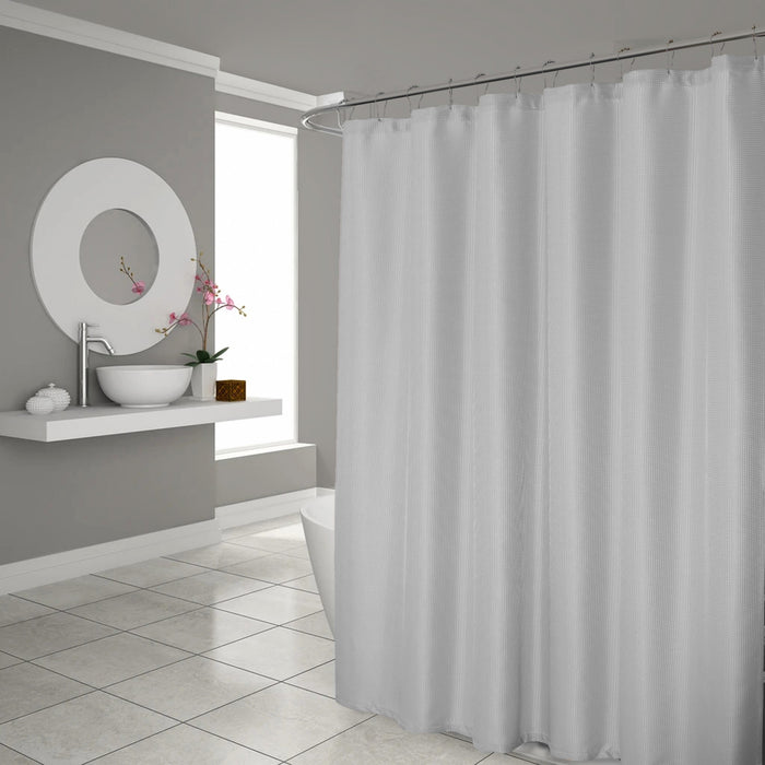 HYGGE CAVE | SILVER WEAVE SHOWER CURTAIN