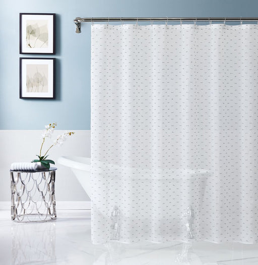 HYGGE CAVE | SILVER SPRINKLES SHOWER CURTAIN